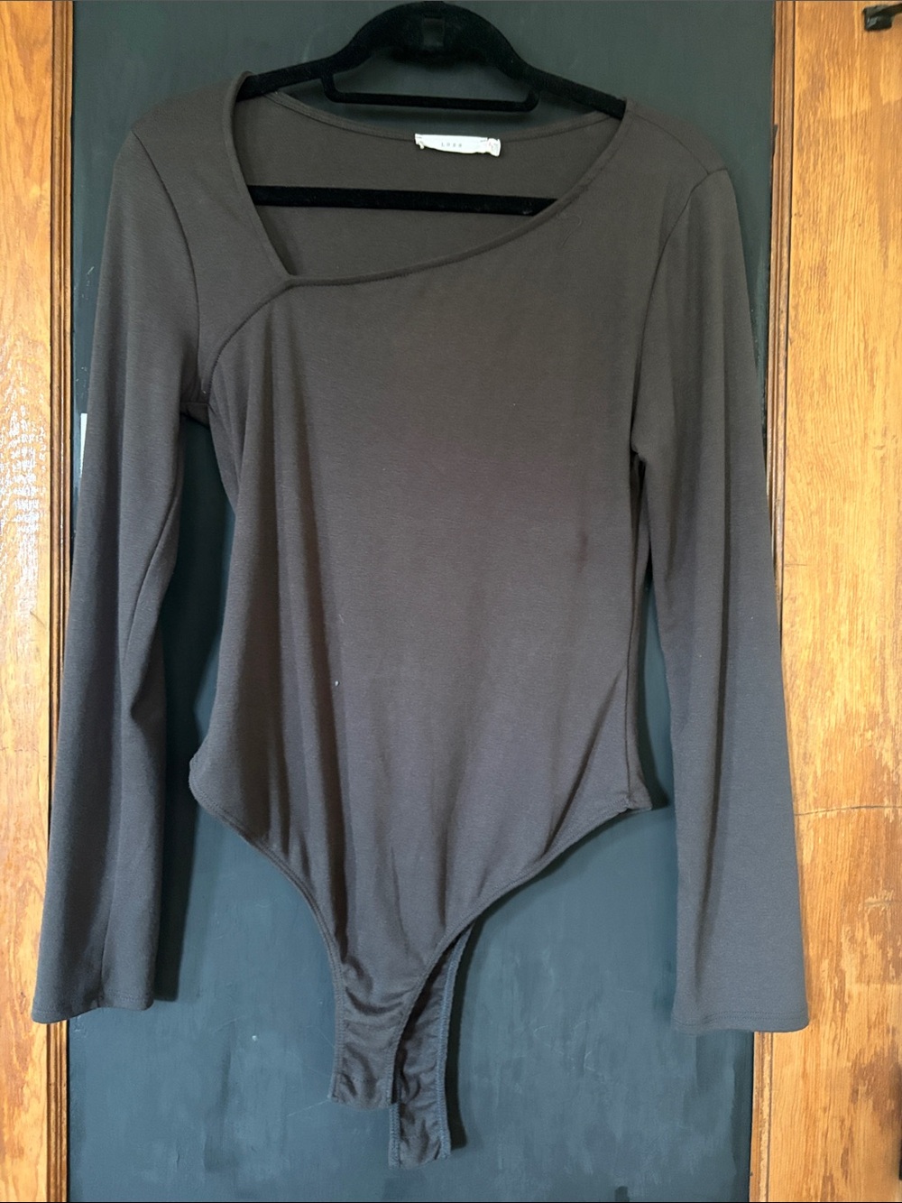 Lush Long Sleeve Bodysuit in Charcoal